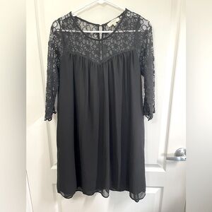 Umgee USA Women's Black Lace Dress Size S 3/4 Sleeve Knee Length Party/Cocktail